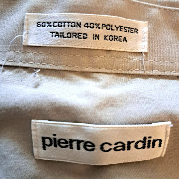 Pierre Cardin Womens 3/4 Sleeve Collared Button Dress Shirt Brown‎ Sz 17.5 32/33 - Picture 4 of 4